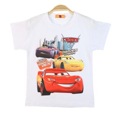 China Lovely Printed Sun Cotton Boys T-shirt Car Children's Tee New Cartoon Anti-shrink Top Summer Casual Boy Children's T-shirt for sale