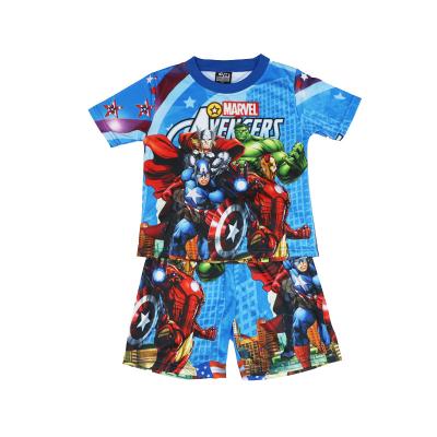 China 2022 new casual children's service boy the new pattern round neck short-sleeved cartoon summer boys home sets children's casual pajamas fashion for sale