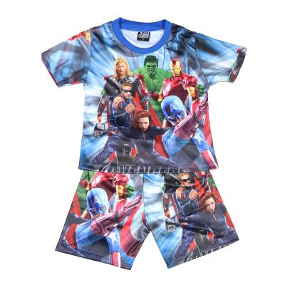 China 2022 Summer New Superhero Casual Short Sleeve Cartoon Children's Clothing Baby Boys Clothes Sets Casual Kids Pajamas Fashion for sale