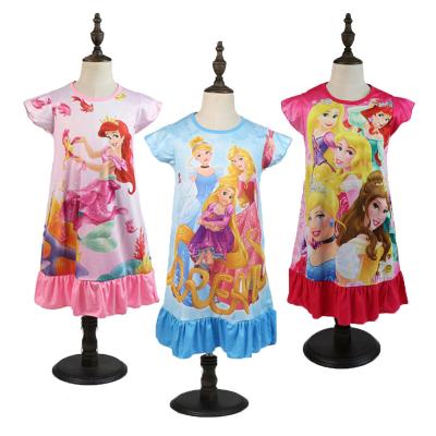 China Style recreational girls dress 2022 summer new children's clothing birthday party princess home dress children's short-sleeved pajamas skirt wear for sale