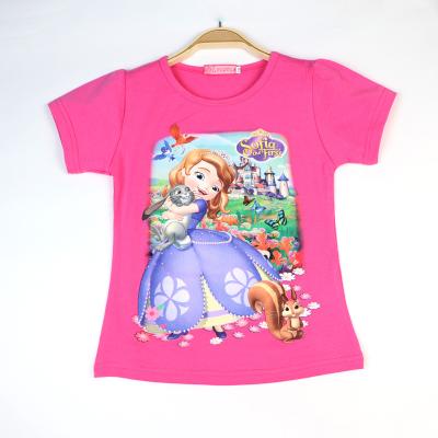 China Sofia Summer Anti-Shrink 2022 New Girls T-shirt Kids Short Sleeve Baby Kids Cotton Tops Anime Clothes Fashion Custom Wholesale Kids Tee for sale