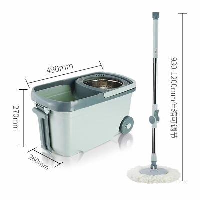 China 2022 Long Handle 360 ​​Rotation Wholesale Sustainable Telescopic Plastic Floor Mop Cleaning Broom With Bucket for sale