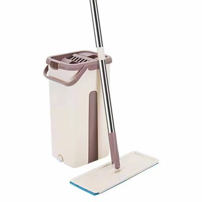 China New Design High Quality And Cheap Flat Bucket Mop Microfiber Cleaning Set Viable China Supplier for sale