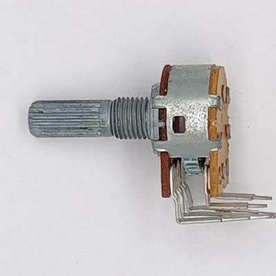 China Metal Linear Shaft PC Pin Dual Band B50K Rotary Potentiometer 16mm Potentiometer for sale