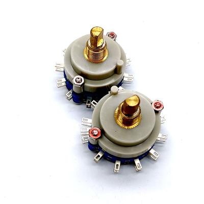 China SR38 Strip Switch Rotary Switch With PCB Terminals Metal Shaft Range Switch For Kinds Of Electronics SR38-2-2-24N-20F for sale