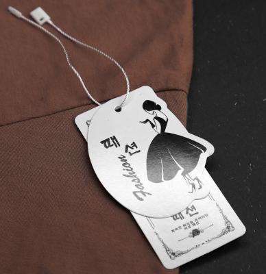 China Price Tag Logo Sustainable Recycled Paper Label Printed Die Cut Custom Paper String Hang Tag for sale