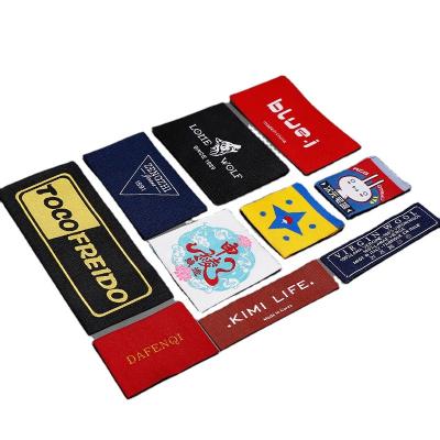 China Factory direct cheap high quality custom made satin viable and woven iron on apparel label with apparel brands for sale