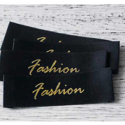 China 2022 new satin fabric print neck jacquard custom washable washable label labels for clothes label for sale