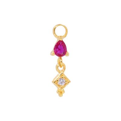 China Trendy Fashion Rainbow CZ Gold Plated Dangle Earring Charm For DIY Earring 925 Sterling Silver for sale