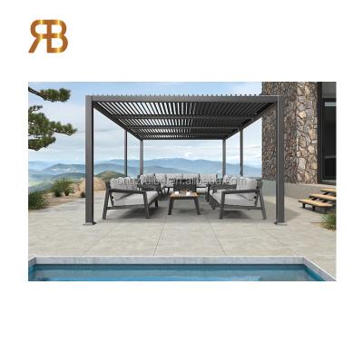 China Easily Assembled Customized Pergola Easy Assembled With Motorized Canopy Roof for sale