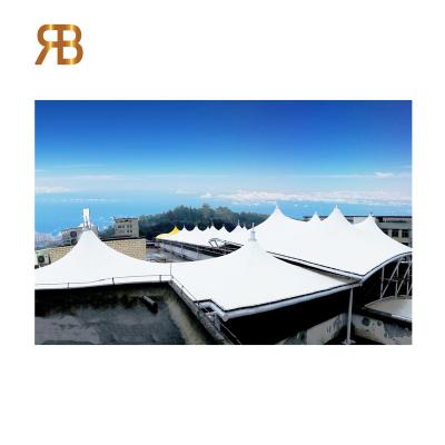 China New Design 2022 Modern Polyester Pvdf Coated Fabric Roof Tapered Tensile Structure for sale