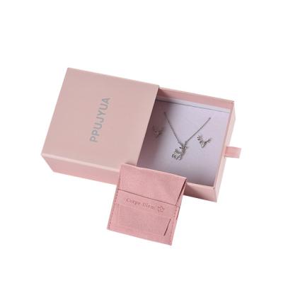 China Recycled Materials Wholesale Custom Necklace Jewelry Bow Jewelry Box Cardboard Earrings Ring Gift Small Packaging Paper Box for sale