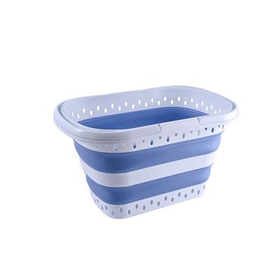 China Large Size Modern Fashion Food Storage Folding Plastic Stackable Basket For Kitchen for sale