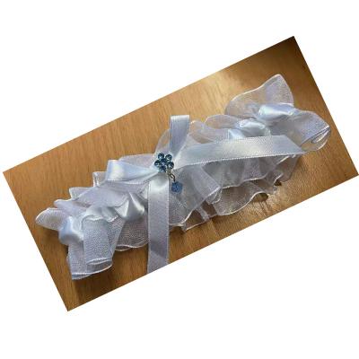 China Stretched Wedding Garter Organza Wedding Garter White For Women Bride for sale