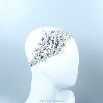 China Ribbon Tied Bow On The Back Luxury Headpiece HD0059 From Lowosaiwor Crystal Applique Bridal Headband Flapper for sale