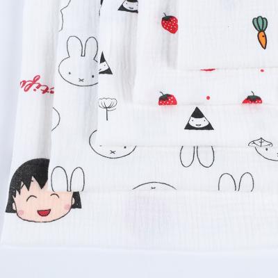 China Customized viable printed breathable pure cotton double gauze fabric for children'cloth for sale