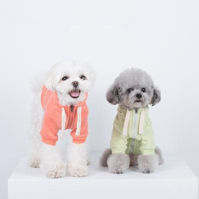 China New stocked wholesale casual pet clothing design spring and autumn macaroon color hoodie for Teddy Corgi for sale