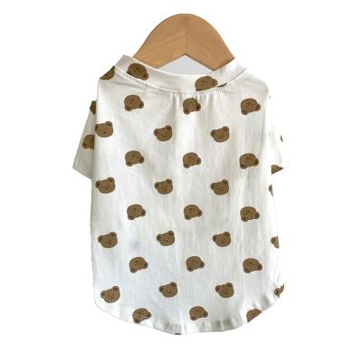 China Spring Summer Wholesale Insti Dog Clothes Pet Apparel Designer Cat Thin Stocked Korean T-shirt for sale