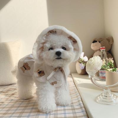 China New Design Bear Dog Dress Korean Cute Cute Pet Clothes Stocked Popular Dog Dress for sale