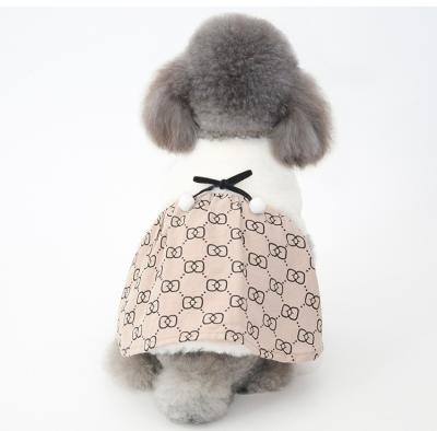 China Fall Luxury Custom Designer Winter Designer Dog Cat Clothes Warm Stocked Pet Dress for sale