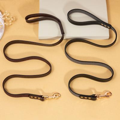 China Wholesale Custom Leather Dog Leash Manufacturer PU Explosion Proof Pet Leash for sale