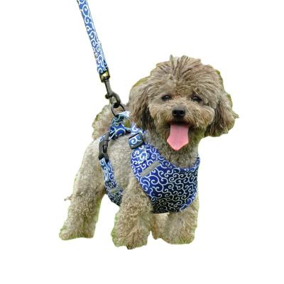 China Amazon Floral Reflective Chest Dog Pet Harness Leash Back Bandana New for sale