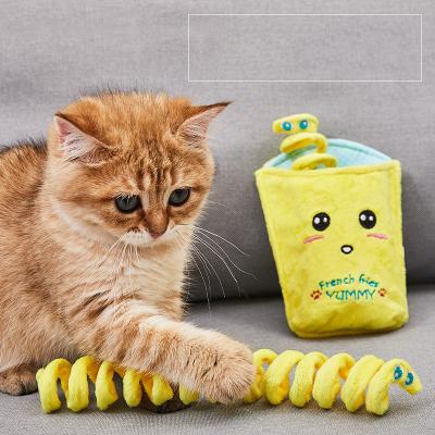 China New Design Stored Grocery Series Catnip Bag Plush Pet Cat Gourmet Chew Toy for sale