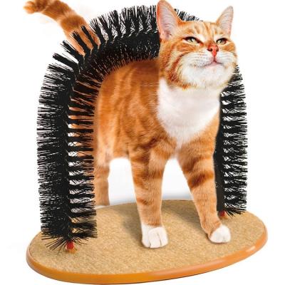 China New Stored Interactive Cat Massage Catnip Cat Scratch Board Arched Cat Tickle Hair Brush Arch for sale