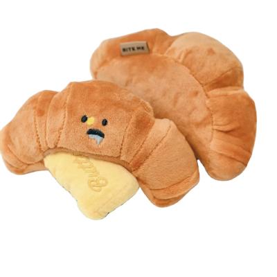 China Central Institute of Statistics Korea New Design Crescent Hidden Food Sniffing Toy Dog Plush Stocked Squeaky Toy for sale