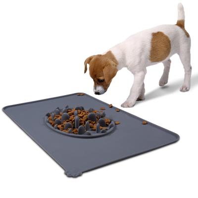 China New Customized Non-automatic Non-slip Pet Mat Silicone Dog Bowl Slow Down Dog Feeding Bowl for sale