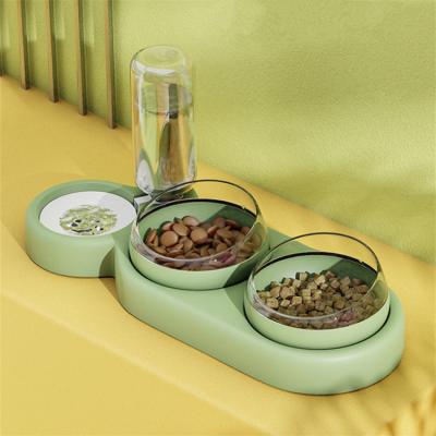 China Non-automatic Automatic Pet Feeder Water Dispenser Dog Feeder Bowl With Double 3 Bowls for sale