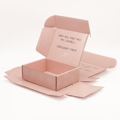 China Dongguan Hot Selling Materials Dongguan Hot Selling Pink Glossy Eyelash Extension Box Packaging Luxury Eyelash Boxes Foldable Empty Cosmetics for sale