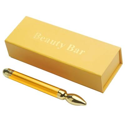 China High Frequency Bar 24K Gold Pulse Beauty Energy Skin Revitalizer Good Quality Vibration Facial Massager for sale