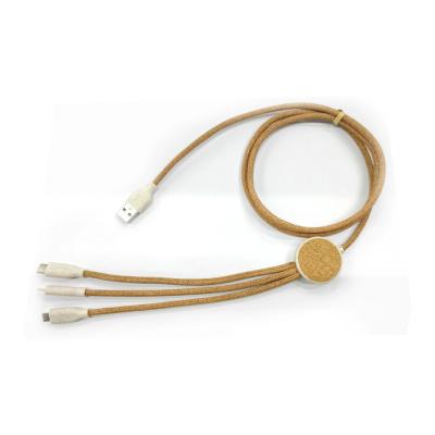 China Eco-Charge: Sustainable Wheat Straw & FSC Cork Cable for sale