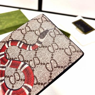 China New Fashion Men's Classic Designer Leather Card Holder Suit Clip Wallet For Money Coin Pocket Animal Print Card Holder Wallet for sale