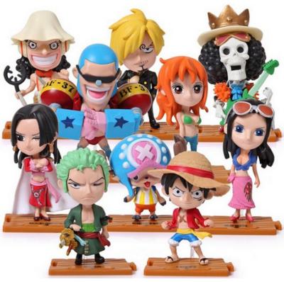 China Cartoon Toy UFOGIFT Anime One Piece Figures Toy Set For Kids 10pcs Luffy Figure One Piece Set for sale