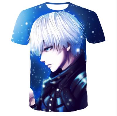 China Custom Plus Size UFOGIFT T-shirt Men Tokyo Ghoul 3D Print Regular Fit Short Sleeve Pullover T-shirt for sale