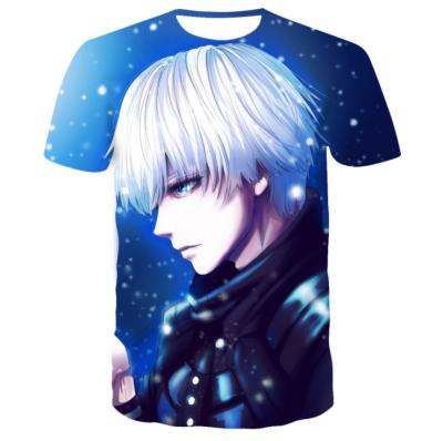 China Plus Size UFOGIFT Men's O-Neck 3D Digital Print Short Sleeve Tokyo Ghouls Design Summer T-shirts Anime Shirts for sale