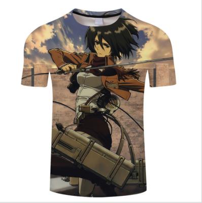 China Plus Size UFOGIFT Anime Attack On Titan Cosplay Japanese Comics Short Sleeve T-shirt Tops Tee for sale