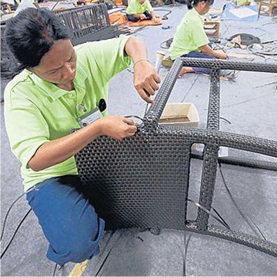 China Modern Factory Facility Outdoor Rattan Furniture Production Training With Materials And Machinery for sale