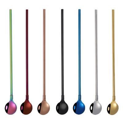 China Amazon Viable Hot Sales 18/8 Food Grade Customized New Style Steel Bar Straw Spoon Promotion Gift Stainless Straw Spoons for sale