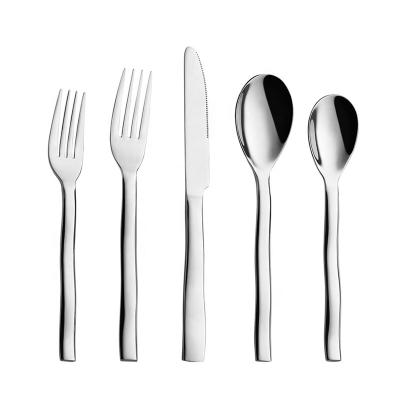 China Sustainable Small MOQ Travel Stainless Steel Cutlery Flatware Dinnerware With Pouch for sale