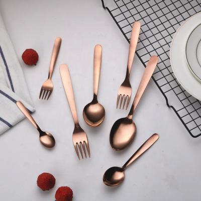 China 2020 Viable Factory Wholesale Cutlery Jieyang Daily Necessities Rose Gold Cutlery Spoon Fork for sale