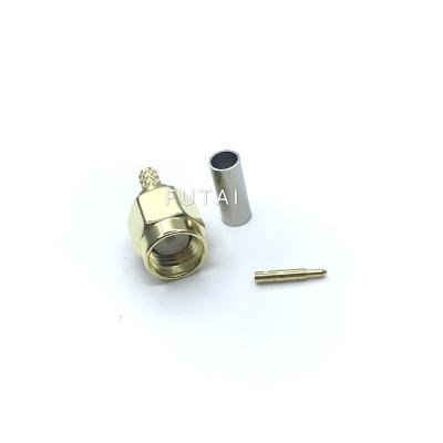 China Straight RF SMA Male Connector For RG174 Cable for sale