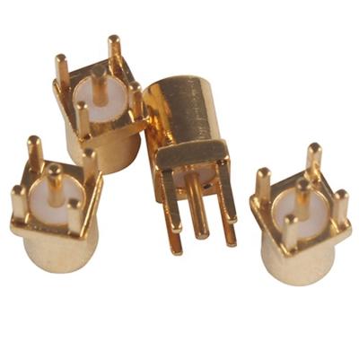 China PCB Gold Plated Straight Brass MMCX PCB Female Connector for sale