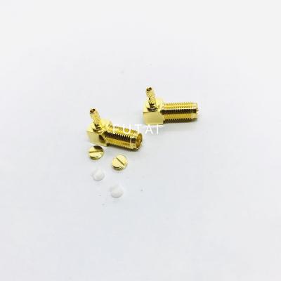 China Brass Right Angle RP SMA Female Connector For 1.32 Cable for sale