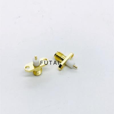 China Straight Type SMA Female RF Two Hole Flange Solder Connector for sale