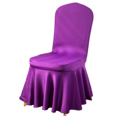 China Simple High Quality Purple Spandex Chair Cover Without Stretch Banquet Chair Cover For Party for sale