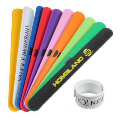 China Silicone Customized Promotional Slap Wristband for sale