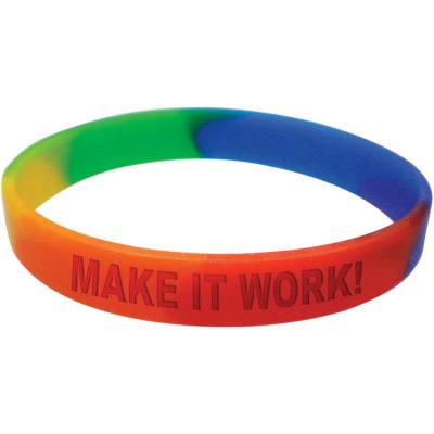 China Custom Debossed Silicone Logo Silicone Rubber Bracelet for sale